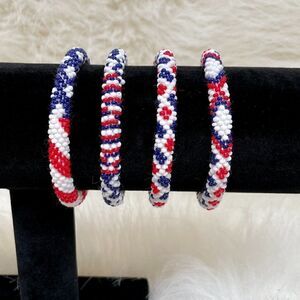 HAND CRAFTED in Nepal Beaded Bracelets (set of 4) P1